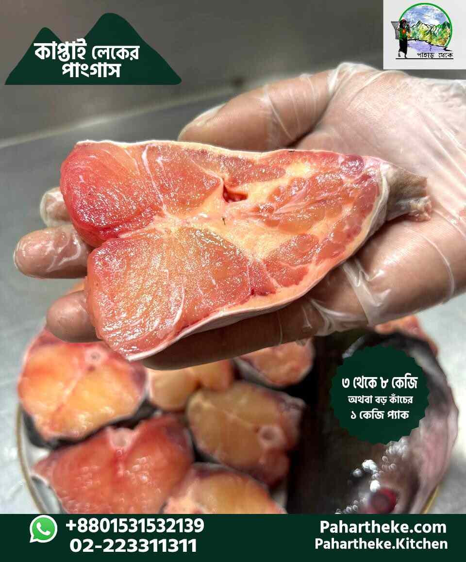 কাপ্তাই লেকের পাঙ্গাস ১ কেজি রেডি টু প্যাক ( ৬-৮ কেজি সাইজ)
